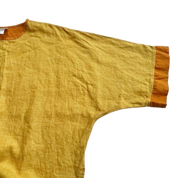 VTG CTC Carol Turner Collection Boxy Top Oversized Pullover Mustard Laganlook, S - Picture 5 of 12
